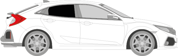 Afbeelding van Zijruit rechts Honda Civic 5 deurs (DONKERE RUIT)
