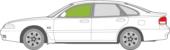 Afbeelding van Zijruit links Mazda 626 5 deurs