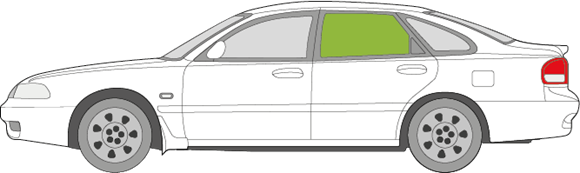 Afbeelding van Zijruit links Mazda 626 5 deurs