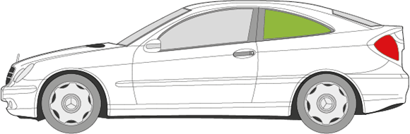 Afbeelding van Zijruit links Mercedes C-klasse coupé 