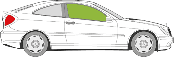 Afbeelding van Zijruit rechts Mercedes C-klasse coupé 