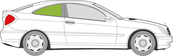 Afbeelding van Zijruit rechts Mercedes C-klasse coupé 