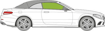 Afbeelding van Zijruit rechts Mercedes C-klasse cabrio 