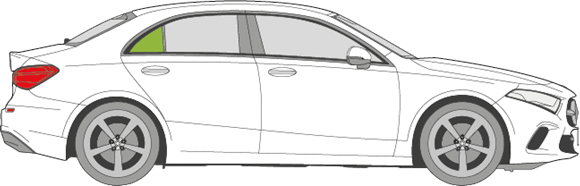 Afbeelding van Zijruit rechts Mercedes A-klasse sedan