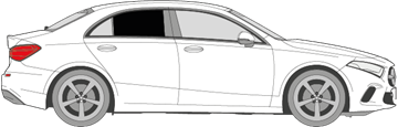 Afbeelding van Zijruit rechts Mercedes A-klasse sedan (DONKERE RUIT)