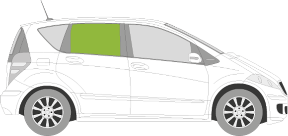 Afbeelding van Zijruit rechts Mercedes A-klasse 5 deurs