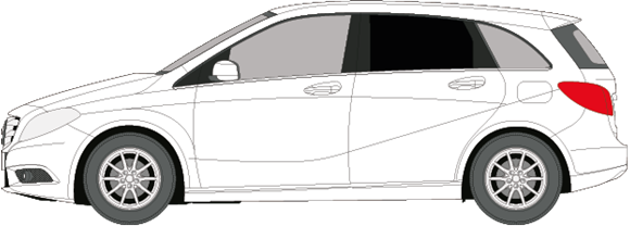 Afbeelding van Zijruit links Mercedes B-klasse (DONKERE RUIT)