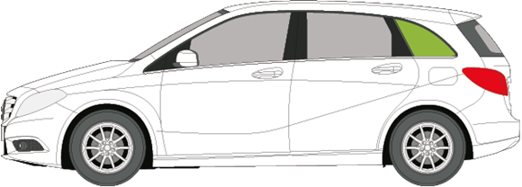 Afbeelding van Zijruit links Mercedes B-klasse alarm