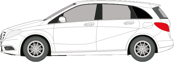 Afbeelding van Zijruit links Mercedes B-klasse (DONKERE RUIT)
