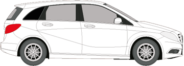 Afbeelding van Zijruit rechts Mercedes B-klasse (DONKERE RUIT)