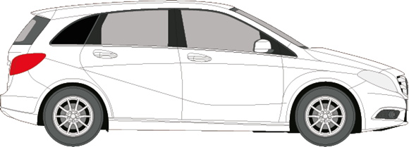 Afbeelding van Zijruit rechts Mercedes B-klasse (DONKERE RUIT)