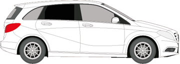 Afbeelding van Zijruit rechts Mercedes B-klasse (DONKERE RUIT)