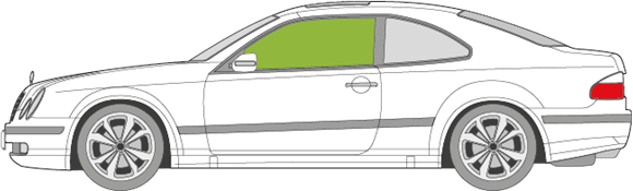 Afbeelding van Zijruit links Mercedes CLK coupé (1997-1998)