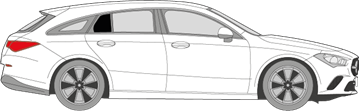 Afbeelding van Zijruit rechts Mercedes CLA-klasse break (DONKERE RUIT)