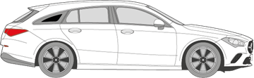 Afbeelding van Zijruit rechts Mercedes CLA-klasse break (DONKERE RUIT)