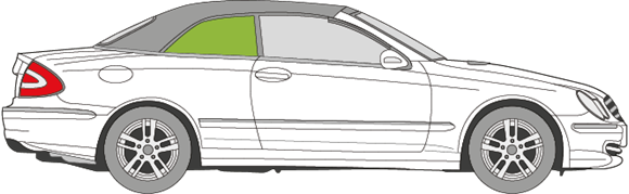 Afbeelding van Zijruit rechts Mercedes CLK-klasse cabrio 