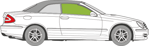 Afbeelding van Zijruit rechts Mercedes CLK-klasse cabrio 