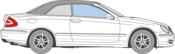 Afbeelding van Zijruit rechts Mercedes CLK-klasse cabrio (Avantgarde)