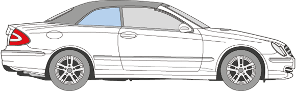 Afbeelding van Zijruit rechts Mercedes CLK-klasse cabrio (Avantgarde)