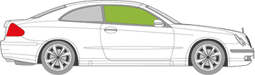 Afbeelding van Zijruit rechts Mercedes CLK-klasse coupé