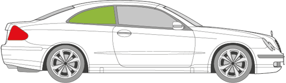 Afbeelding van Zijruit rechts Mercedes CLK-klasse coupé 