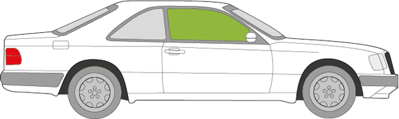 Afbeelding van Zijruit rechts Mercedes E-klasse coupé 