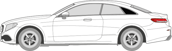 Afbeelding van Zijruit links Mercedes E-klasse coupé (DONKERE RUIT)