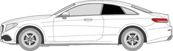 Afbeelding van Zijruit links Mercedes E-klasse coupé (DONKERE RUIT)