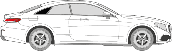 Afbeelding van Zijruit rechts Mercedes E-klasse coupé (DONKERE RUIT)