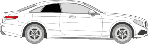 Afbeelding van Zijruit rechts Mercedes E-klasse coupé (DONKERE RUIT)