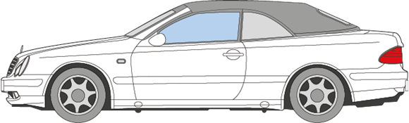 Afbeelding van Zijruit links Mercedes CLK cabrio (Avantgarde)