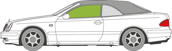 Afbeelding van Zijruit links Mercedes CLK cabrio