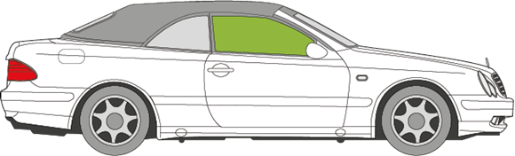 Afbeelding van Zijruit rechts Mercedes CLK cabrio