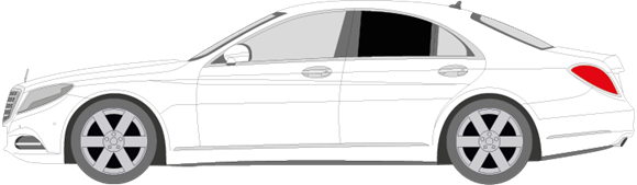Afbeelding van Zijruit links Mercedes S-klasse (DONKERE RUIT)