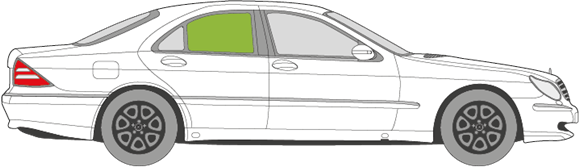 Afbeelding van Zijruit rechts Mercedes S-klasse 