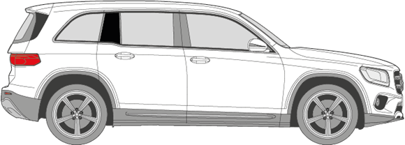 Afbeelding van Zijruit rechts Mercedes GLB-klasse (DONKERE RUIT)