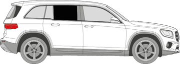 Afbeelding van Zijruit rechts Mercedes GLB-klasse (DONKERE RUIT)