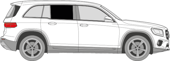 Afbeelding van Zijruit rechts Mercedes GLB-klasse (DONKERE RUIT)