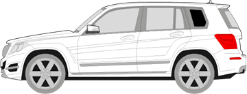 Afbeelding van Zijruit links Mercedes GLK (DONKERE RUIT) 