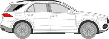 Afbeelding van Zijruit rechts Mercedes GLE (DONKERE RUIT)