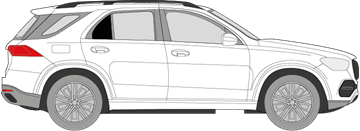 Afbeelding van Zijruit rechts Mercedes GLE (DONKERE RUIT)