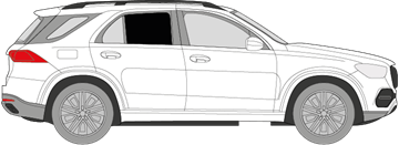 Afbeelding van Zijruit rechts Mercedes GLE (DONKERE RUIT)