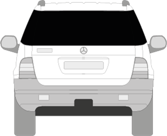 Afbeelding van Achterruit Mercedes M-klasse (DONKER GROEN)
