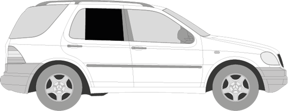 Afbeelding van Zijruit rechts Mercedes M-klasse (DONKERE RUIT)