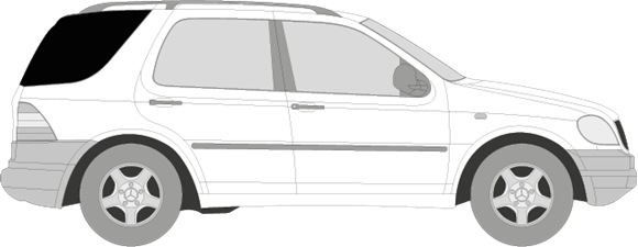 Afbeelding van Zijruit rechts Mercedes M-klasse (DONKERE RUIT)