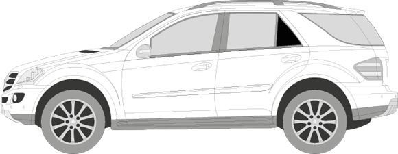 Afbeelding van Zijruit links Mercedes M-klasse (DONKERE RUIT)