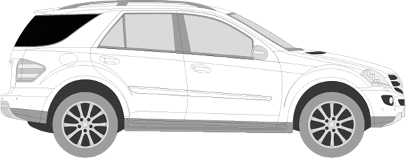 Afbeelding van Zijruit rechts Mercedes M-klasse (DONKERE RUIT)