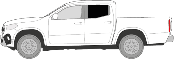 Afbeelding van Zijruit links Mercedes X-klasse (DONKERE RUIT)