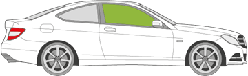 Afbeelding van Zijruit rechts Mercedes C-klasse coupé 