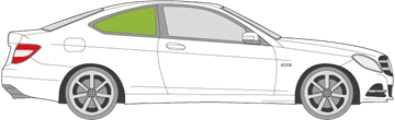 Afbeelding van Zijruit rechts Mercedes C-klasse coupé 